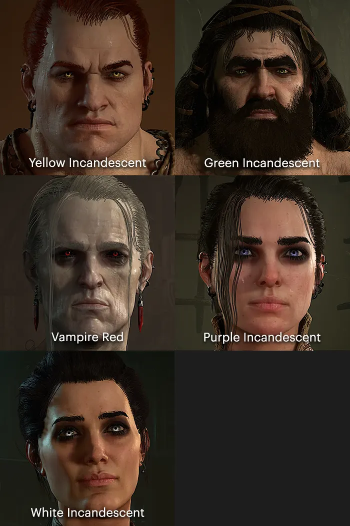 Diablo 4 character incandescent eye colors