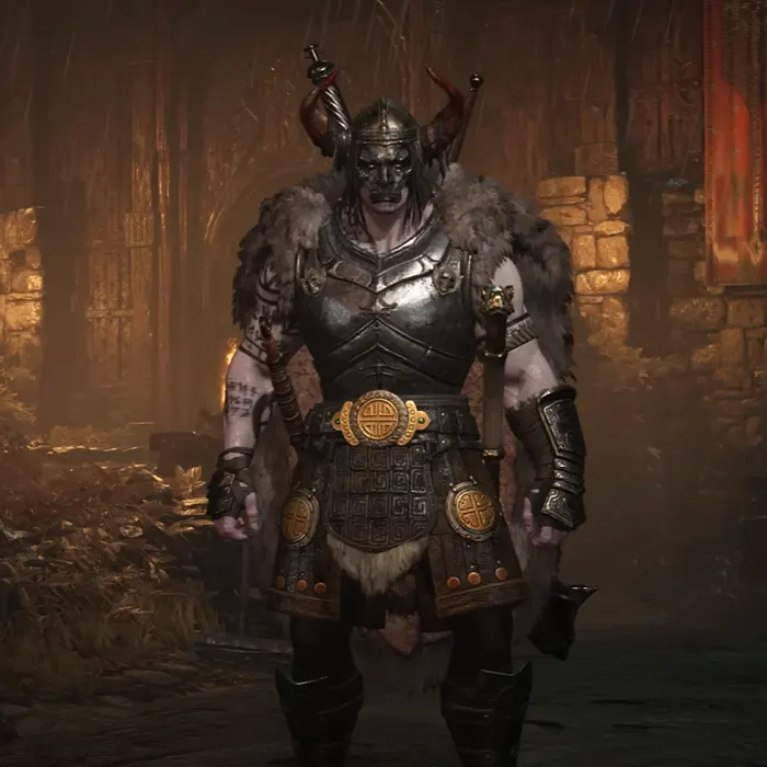 Barbarian wearing plate armor