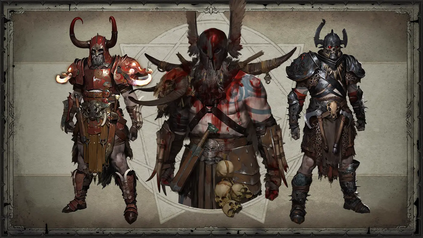 Diablo IV Barbarian Legendary and Unique items artwork