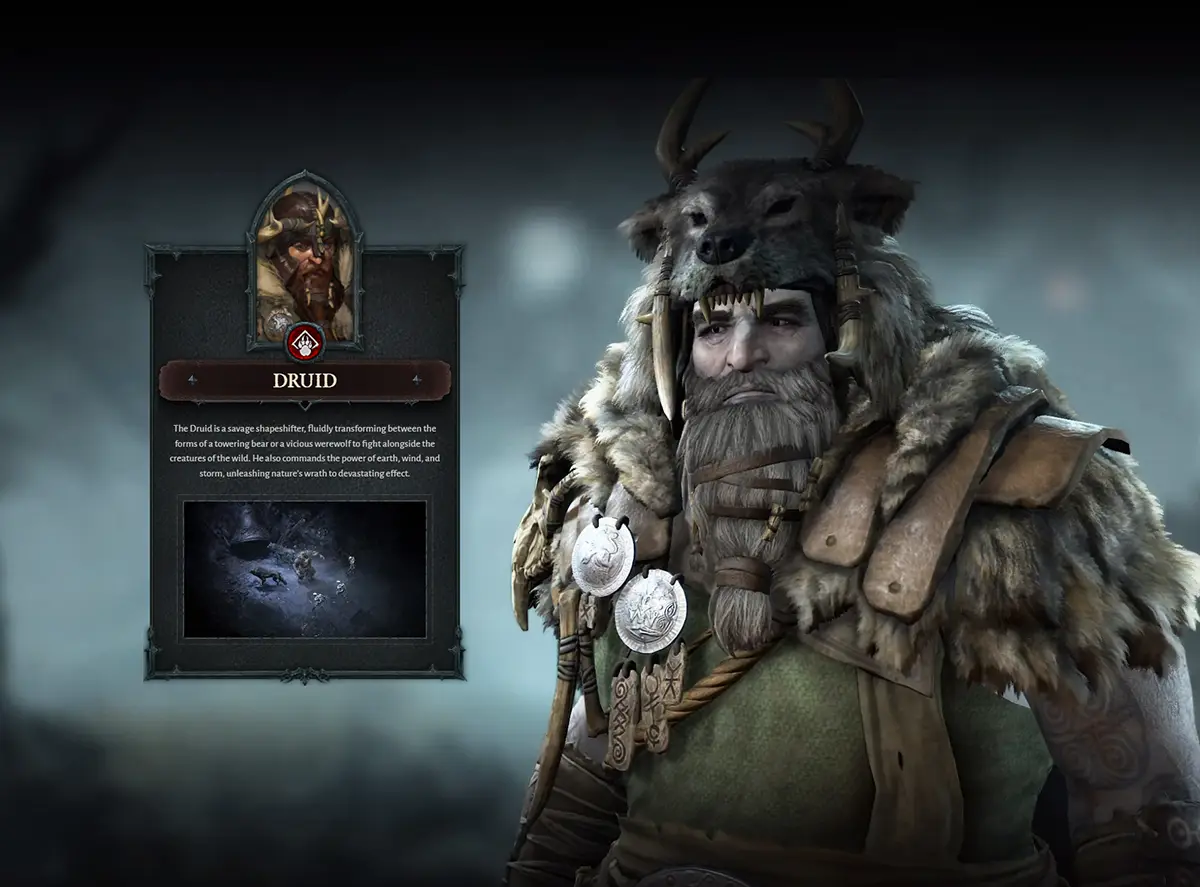 Diablo 4 Druid class description screen