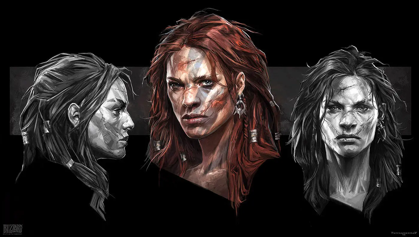 D4 female Barbarian artwork
