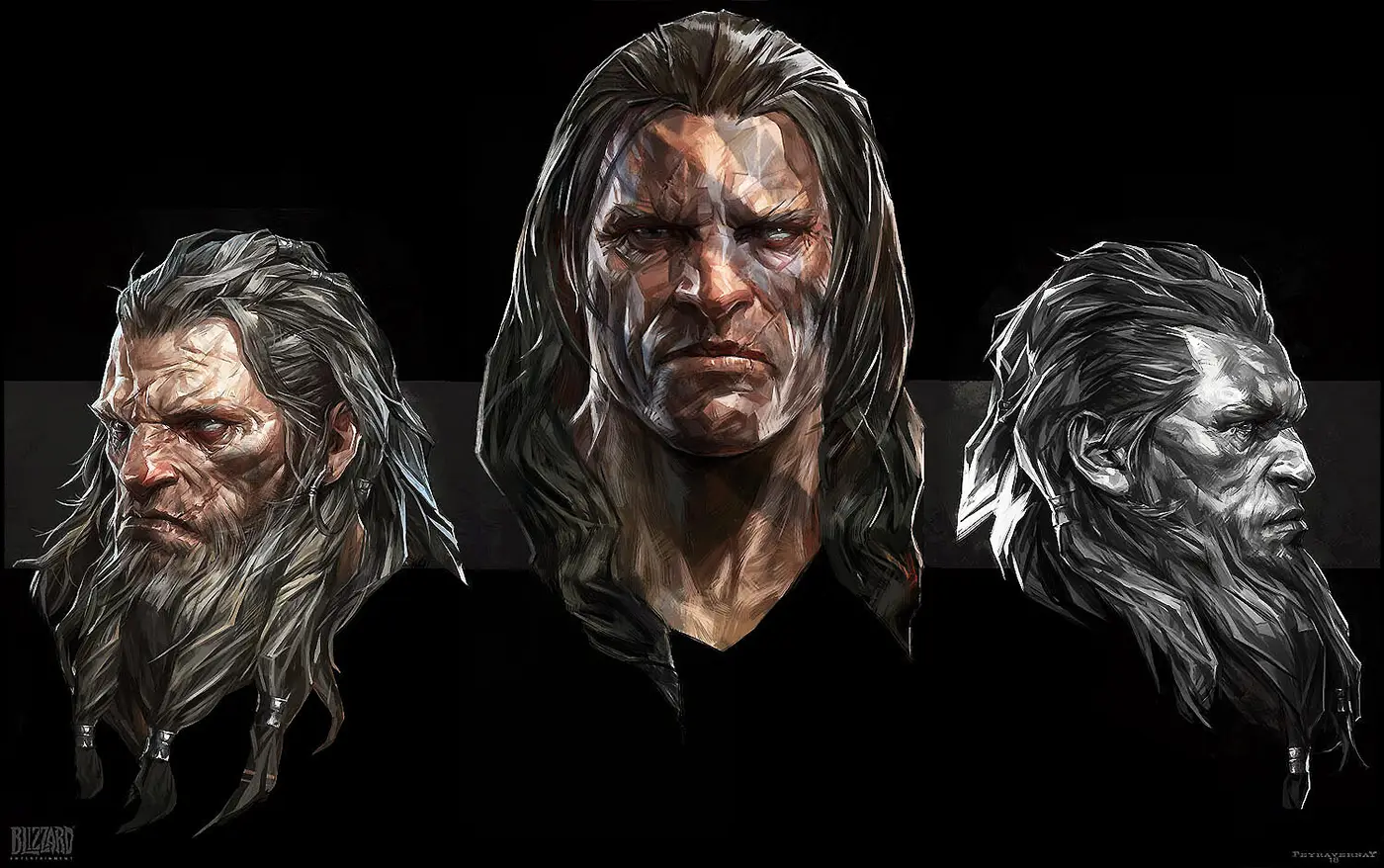 Diablo 4 male Barbarian portraits artwork