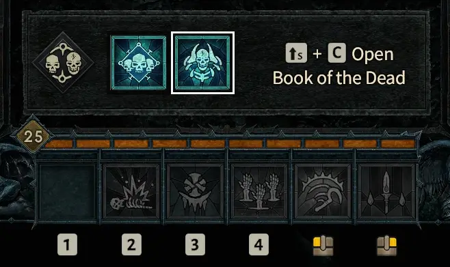 Assigning the D4 Necromancer Golem to a Skill slot