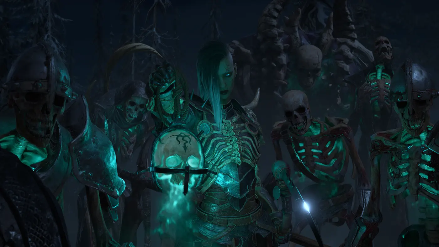 D4 Necro holding skull