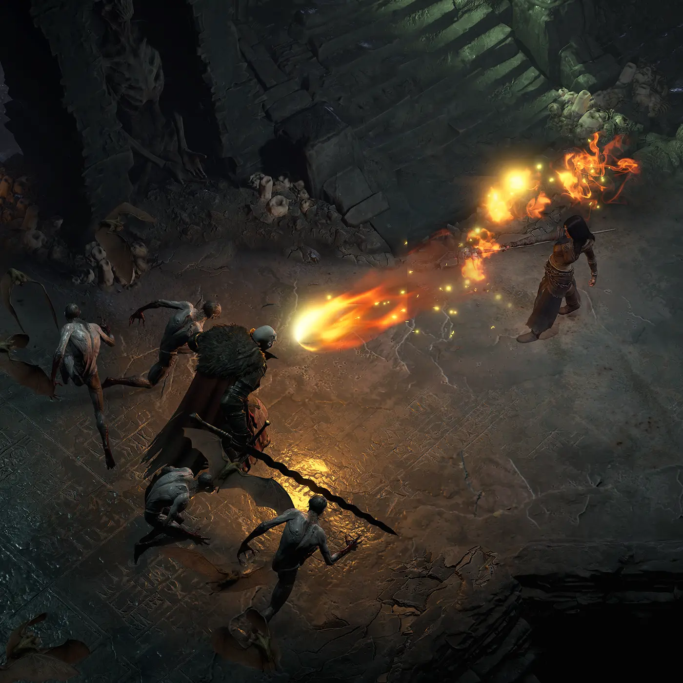 Sorcerer casting a lightning spell in Diablo 4