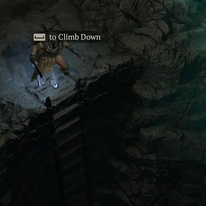 Diablo 4 climb down a ladder