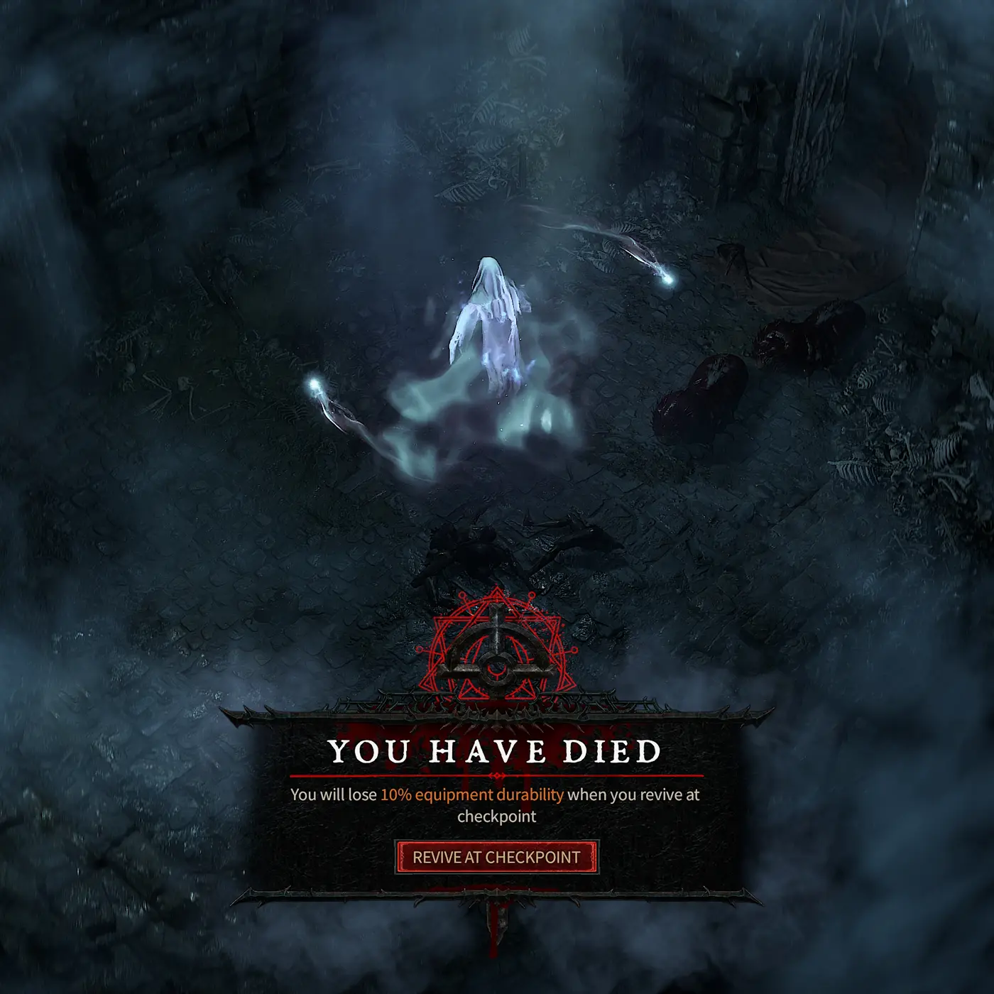 Diablo 4 Death screen