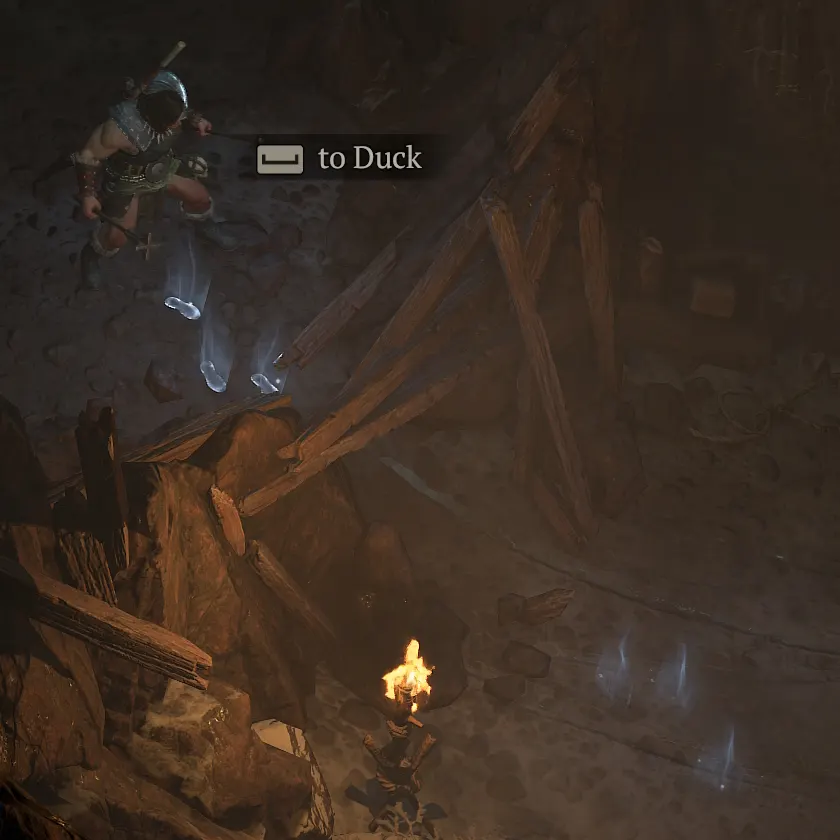 Diablo 4 duck under obstacle