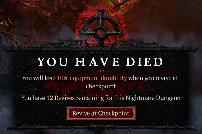 Diablo IV Nightmare Dungeon revives remaining