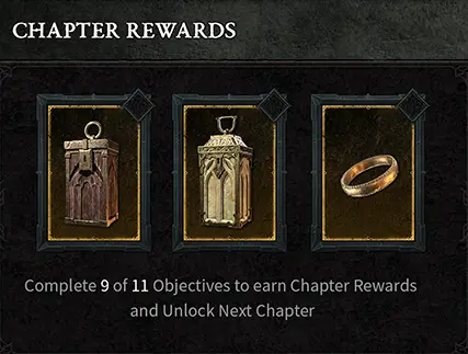 Season Journey chapter rewards in Diablo 4