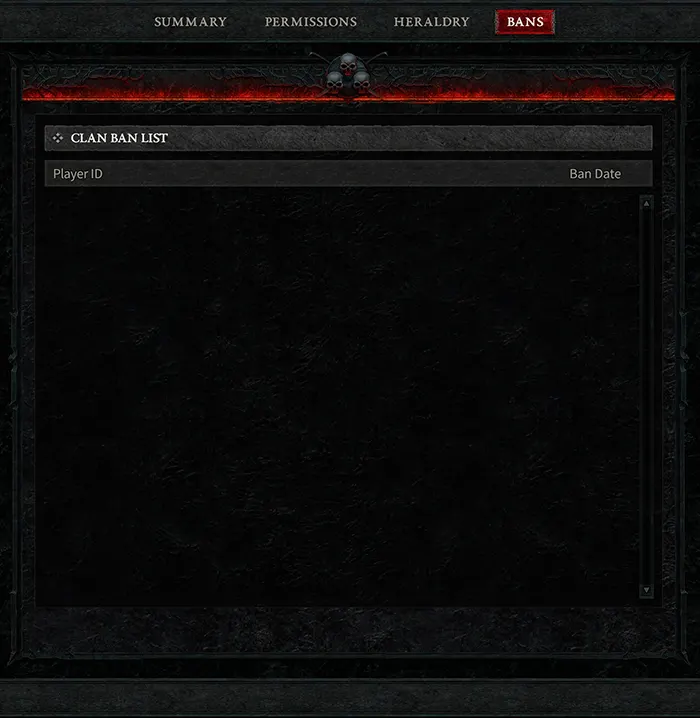 Diablo 4 ban list screen