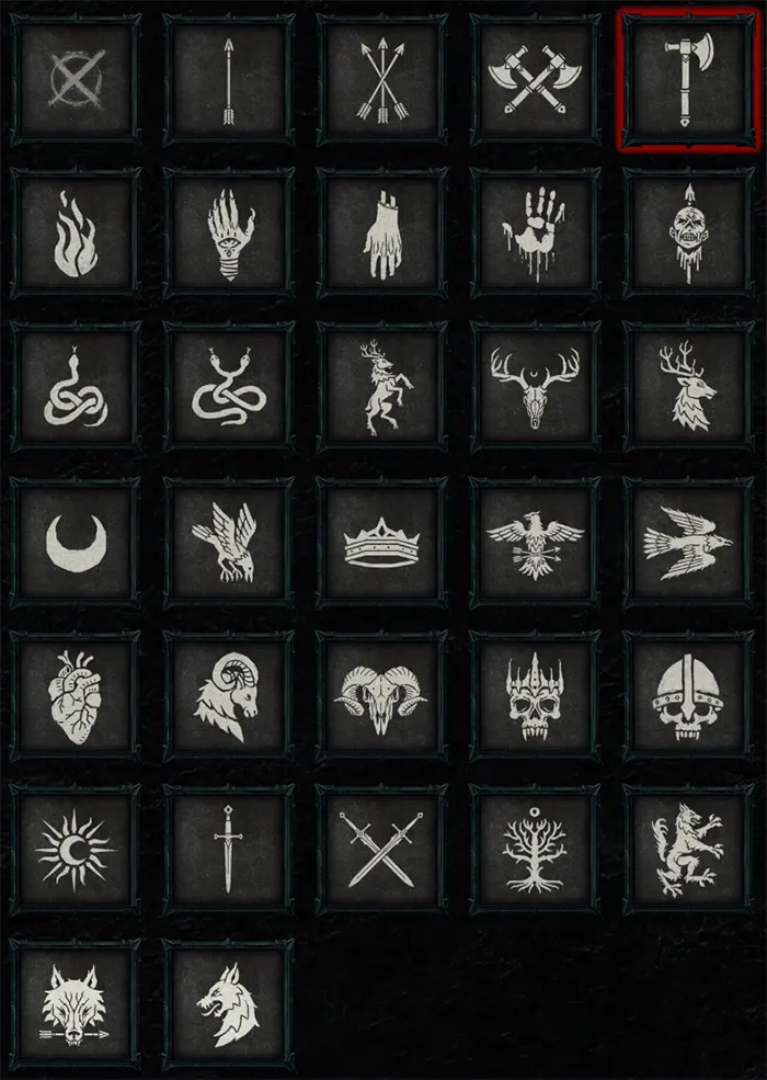 Diablo 4 Clan banner symbols