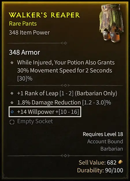 Diablo 4 enchanted item