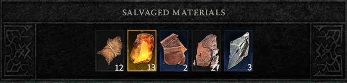 Diablo 4 salvage Crafting Materials