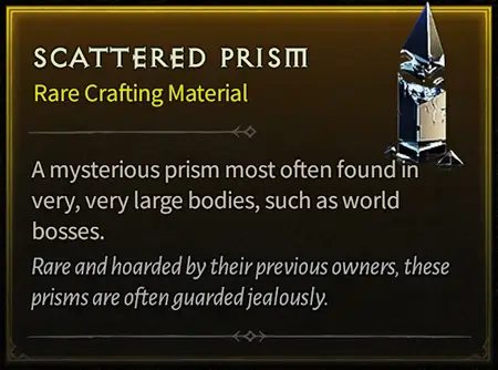 Diablo 4 Scattered Prism item to add sockets