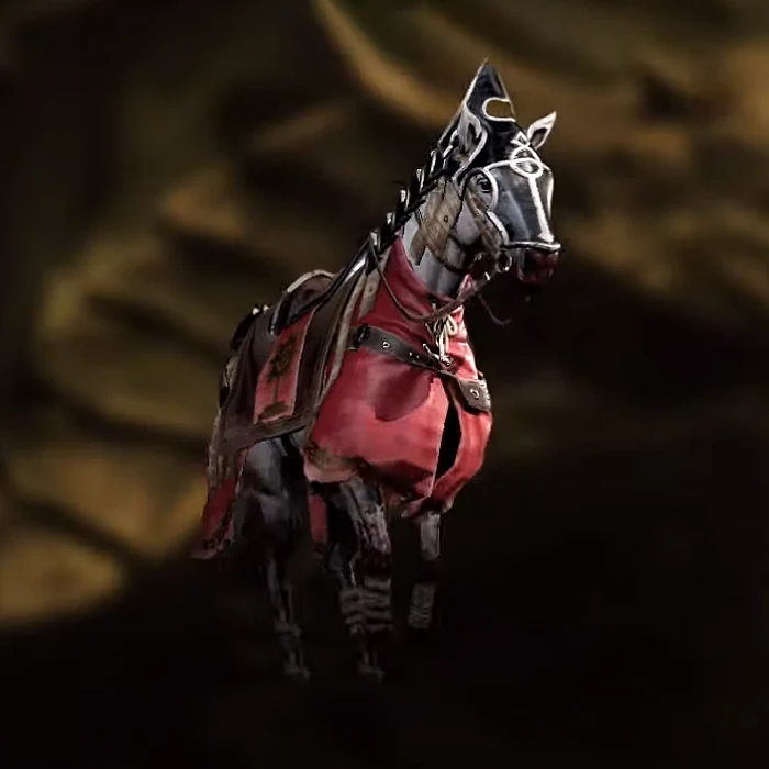 Diablo IV Light Bearer mount in Caparison of Faith armor