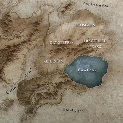 Diablo 4 Hawezar location on the map
